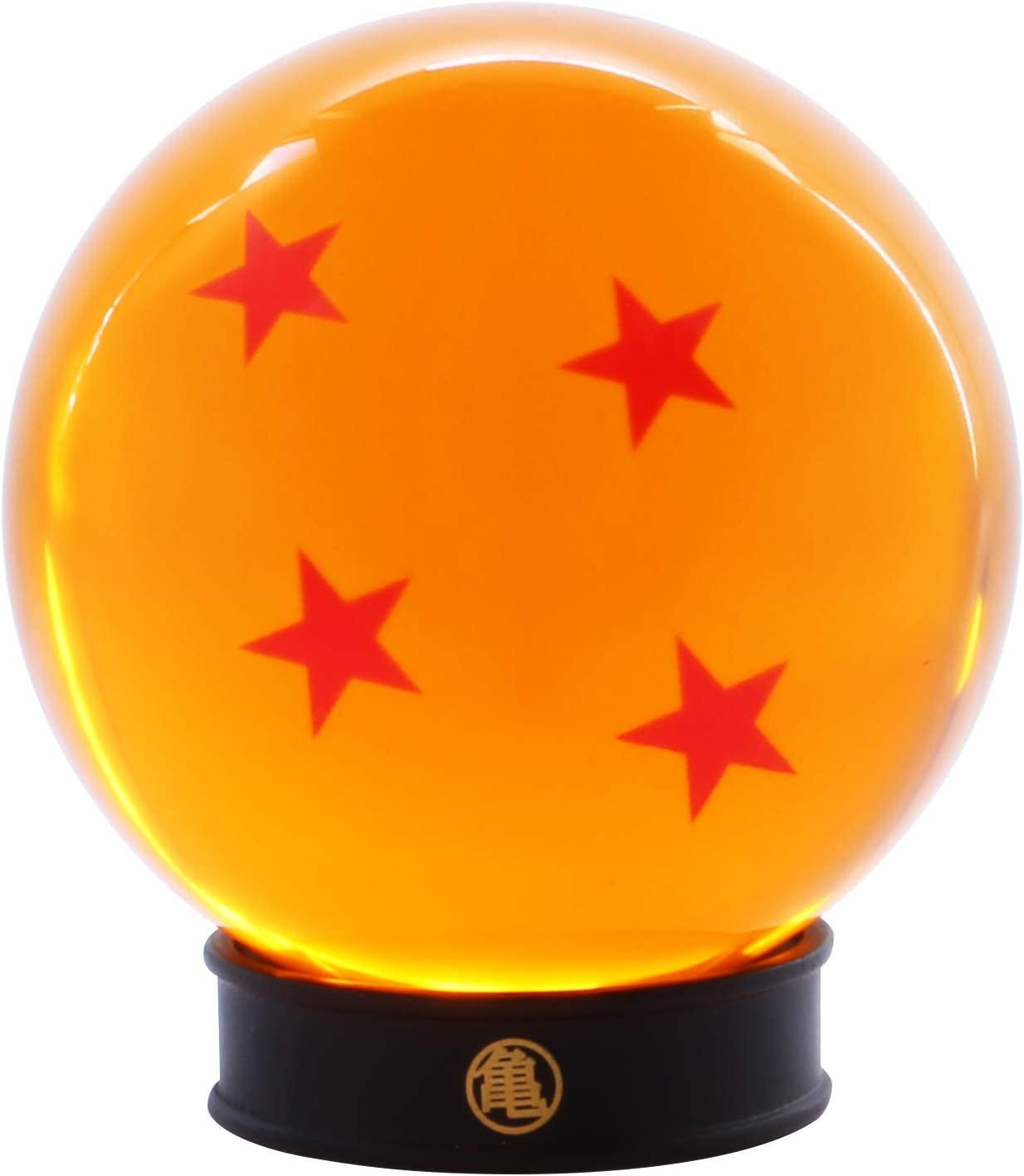 Studio Officially Licensed Dragon Ball Z 4 Star Collectible Acrylic Resin Crystal Dragon Ball Replica 3'' across DBZ Home Essentials Anime Manga Gifts Collect Them All - animetreat