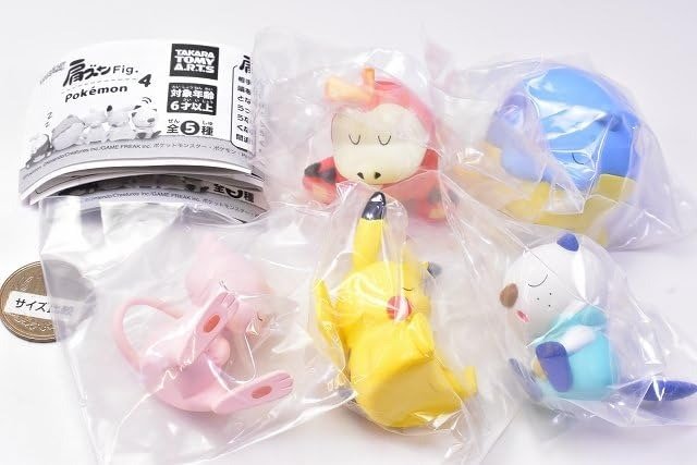 Takara Tomy Pokemon Pocket Monsters Shoulder Sleeping Zun Fig. Vol 4 Set of 5 - animetreat